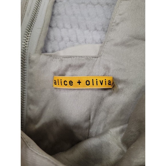 Alice & Olivia Dress Womens 2 Silk Blend Lace Sequins Sleeveless - Picture 5 of 8